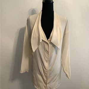 Luciano soprani vintage silk ivory blouse